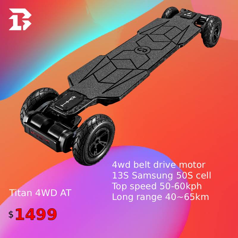 Titan 4WD Electric Skateboard (Up to 65km range) Boneeboard