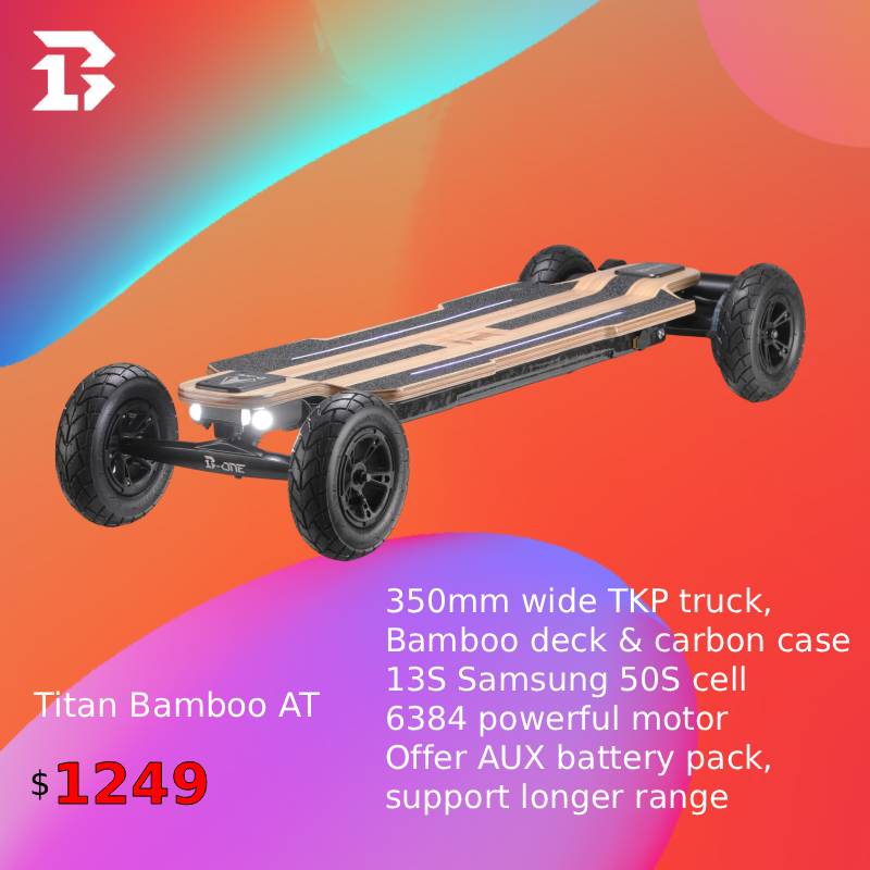 Titan Bamboo Electric Skateboard Boneeboard