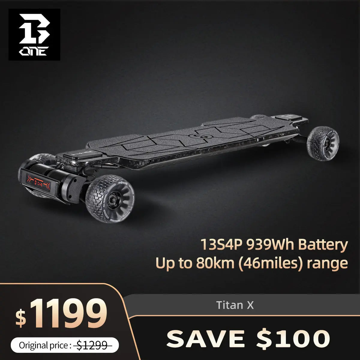 Titan X-Up to 80km range- US warehouse Boneeboard