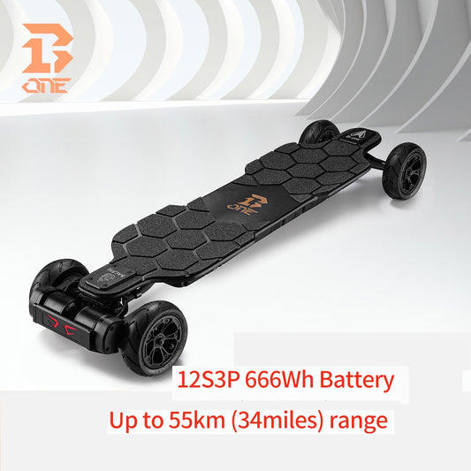 Long-range electric skateboard with 55km range