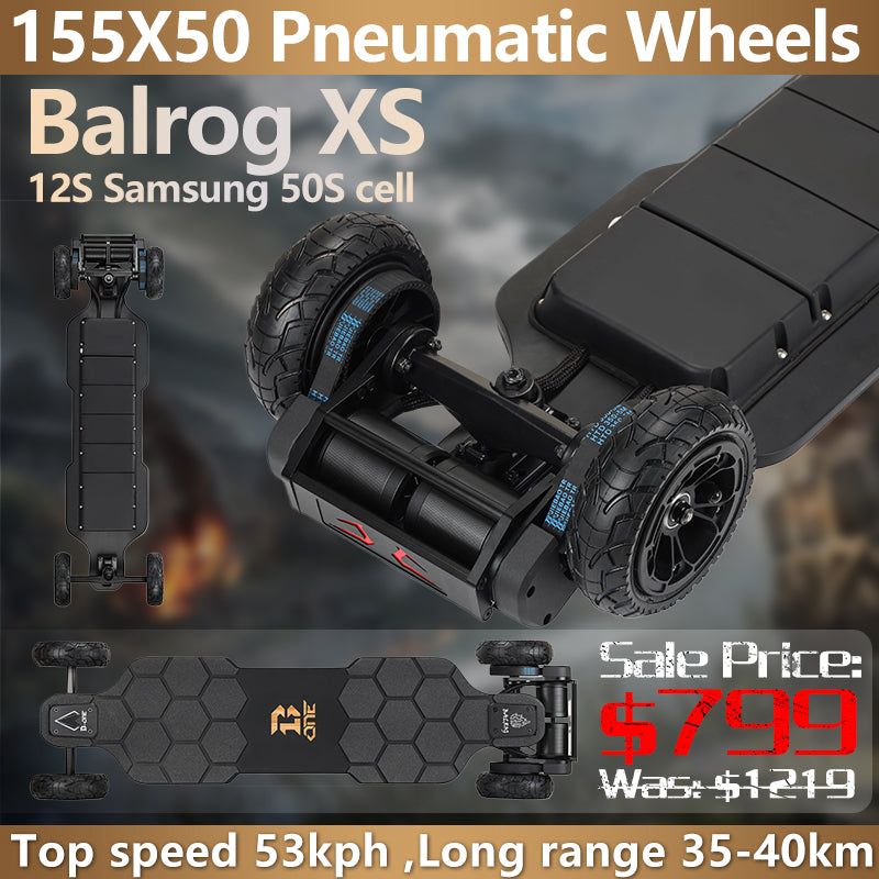 Balrog XS Electric Skateboard (Up to 55km range) Boneeboard