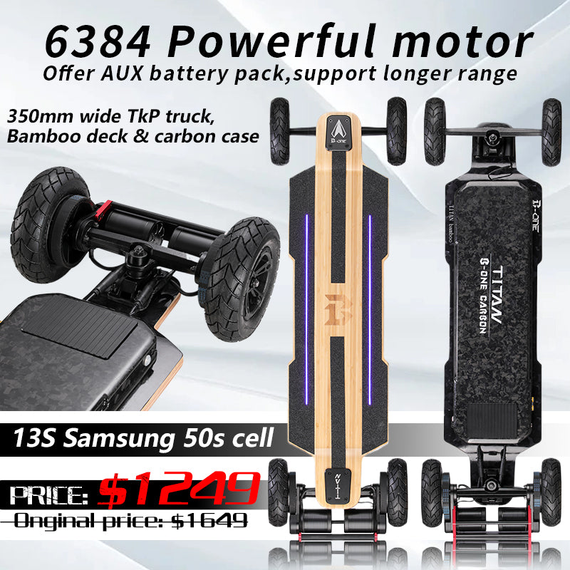 Titan Bamboo Electric Skateboard Boneeboard