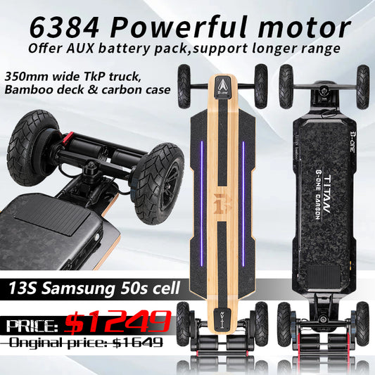 Titan Bamboo Electric Skateboard Boneeboard
