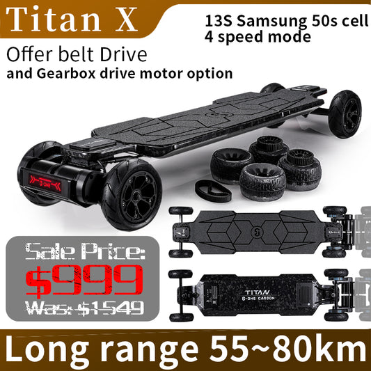 B-ONE TITAN X Carbon Electric Skateboard (Up to 80km range) Boneeboard
